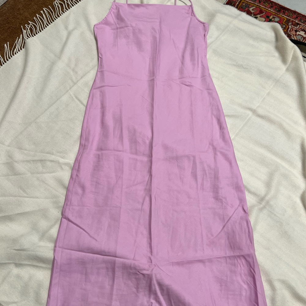 ASTR size Large linen blend dress in pink/purple